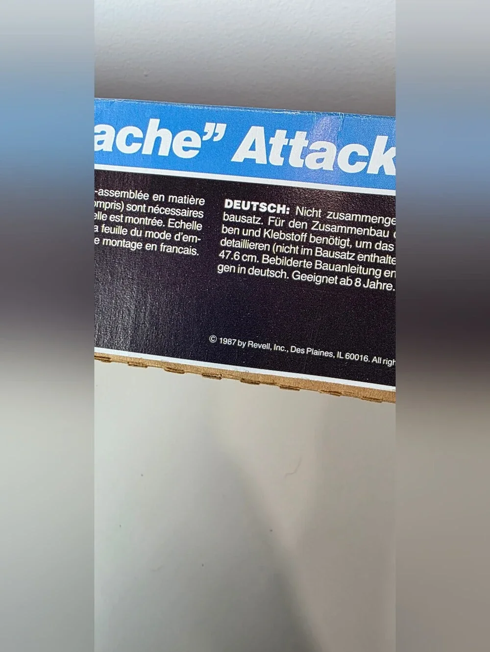 Vintage 1987 Revell AH-64 AH64 Apache Attack Helicopter Model Kit 1/32 Scale 457